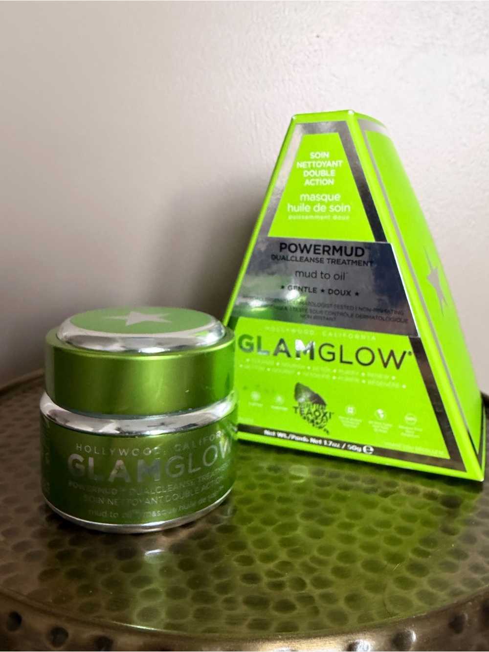 GLAMGLOW POWERMUD Dualcleanse Treatment Mud to Oil Mask 1.7 oz Full Size New